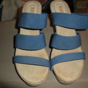 Womens Blue Wedges Size 8
